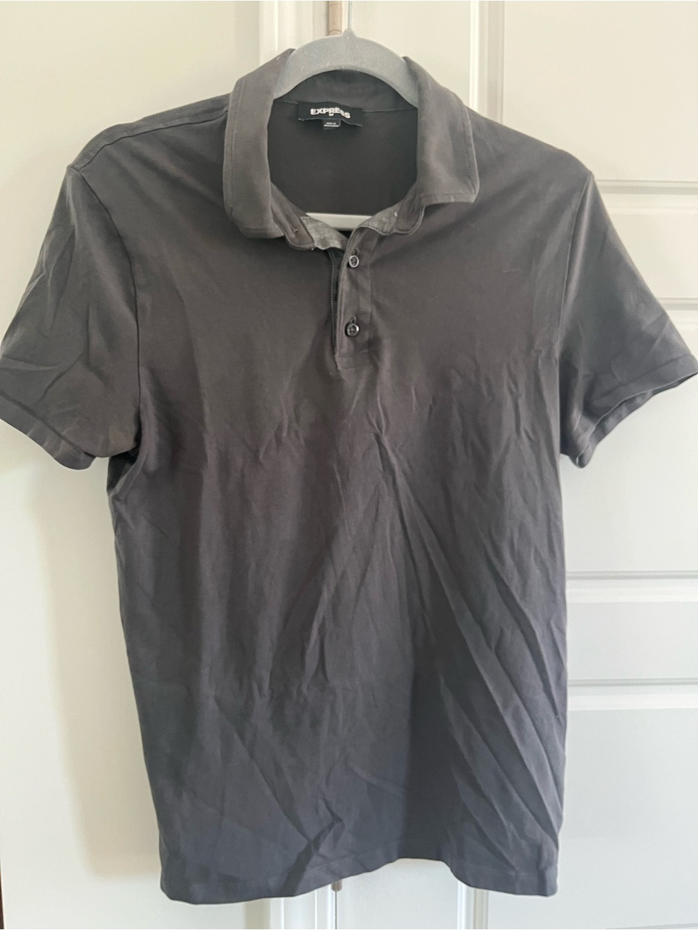 Express Men's Charcoal Gray Polo Shirt